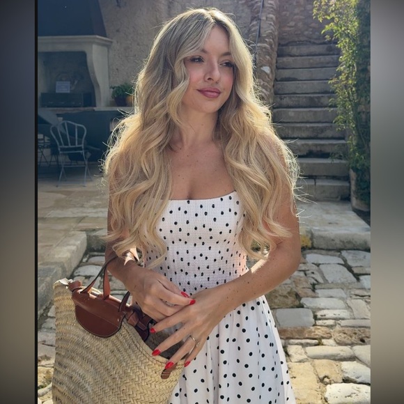 Abercrombie & Fitch Dresses & Skirts - Abercrombie Cotton Polka Dot Basque Waist Dress